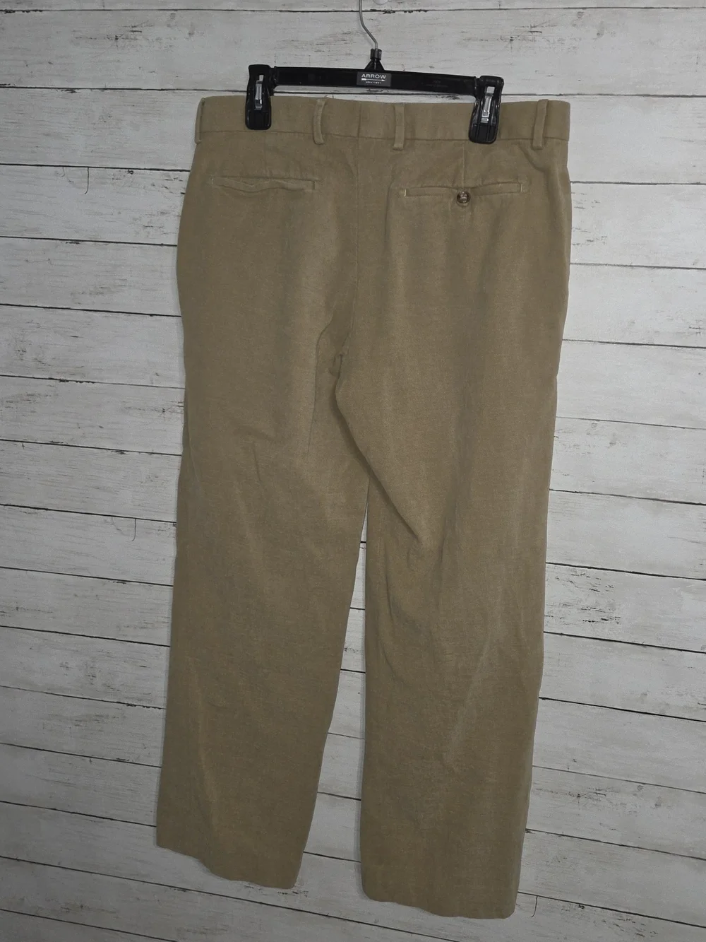 Banana Republic Men's Tan Chino Pants Brushed Cotton 4-pockets 34x30 Flat Front